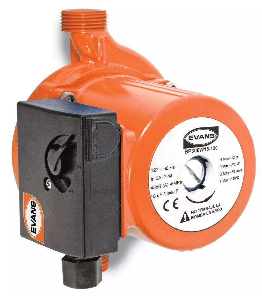 BOMBA PRESURIZADORA 3/4" ALTURA 12MT 62 LPM 300W PRESION BAJO DEMANDA, EVANS