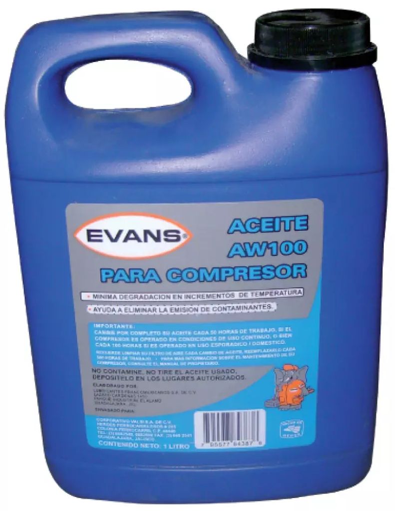 ACEITE PARA COMPRESOR LIQUIDO 01.00 LT (33.81 OZ) (MINERAL), EVANS