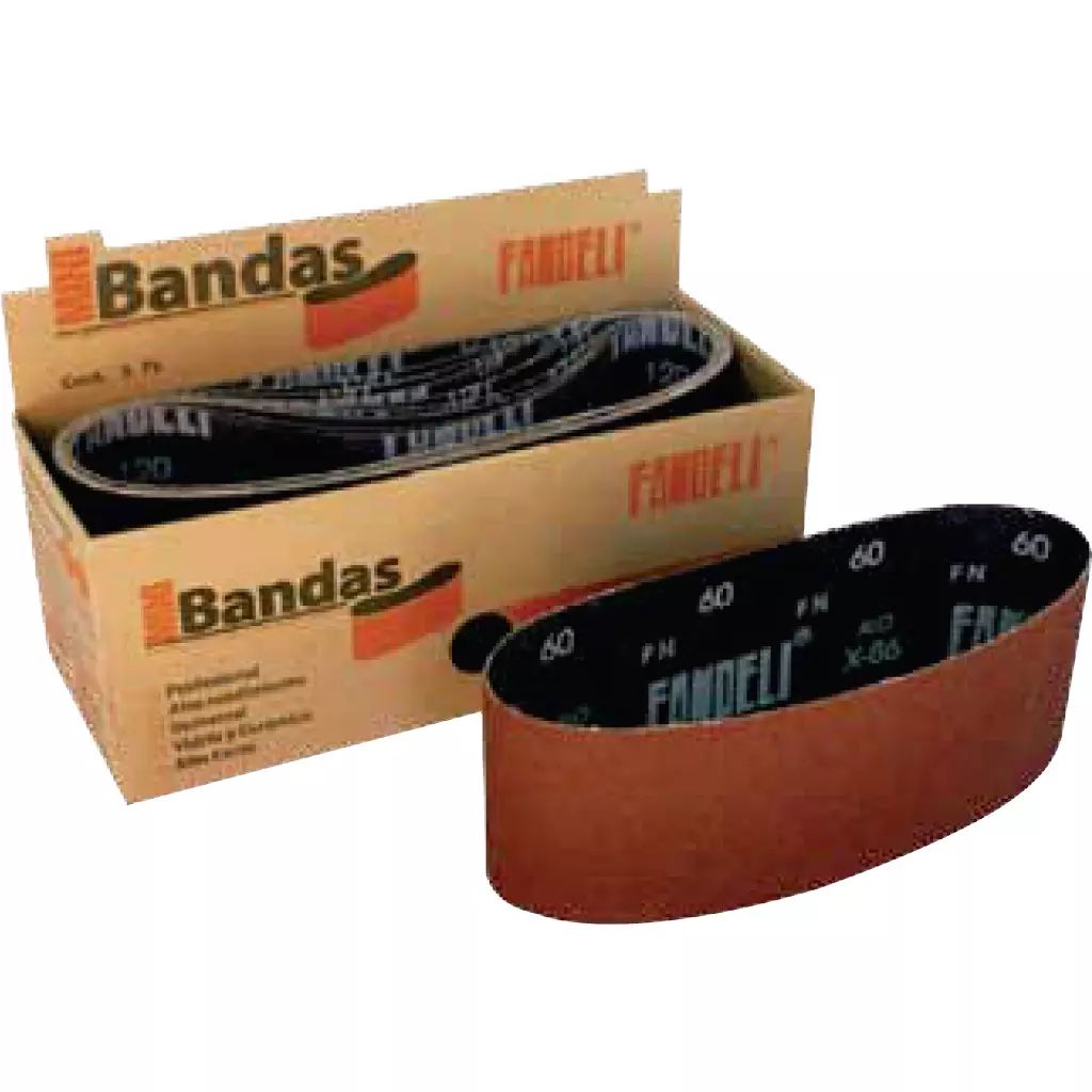BANDA DE LIJA 3" X 18" GRANO 100 PARA MADERA Y METAL (X-86 ALO), FANDELI