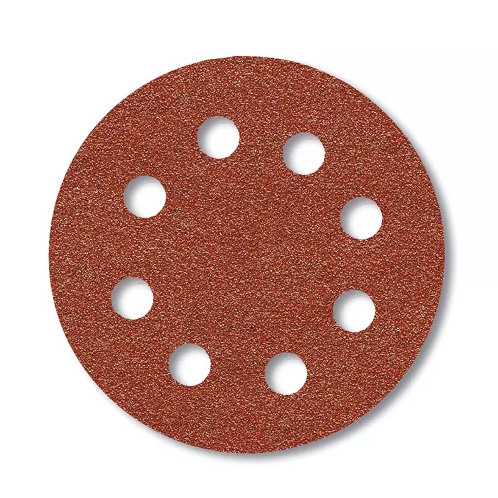 DISCO DE LIJA AUTOAD. 5" G080 C/GANCHI C/8 HOYOS Y RESP. DE PAPEL (USO GRL.), FANDELI