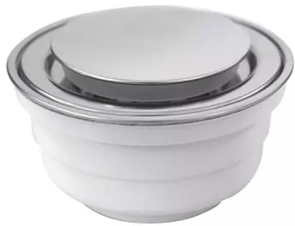 COLADERA PARA PISO REDONDA UNIVERSAL CON PUSH CUBIERTA DE A. INOX ANTI-OLORES BORDE SIN FILOS, FLEXIMATIC