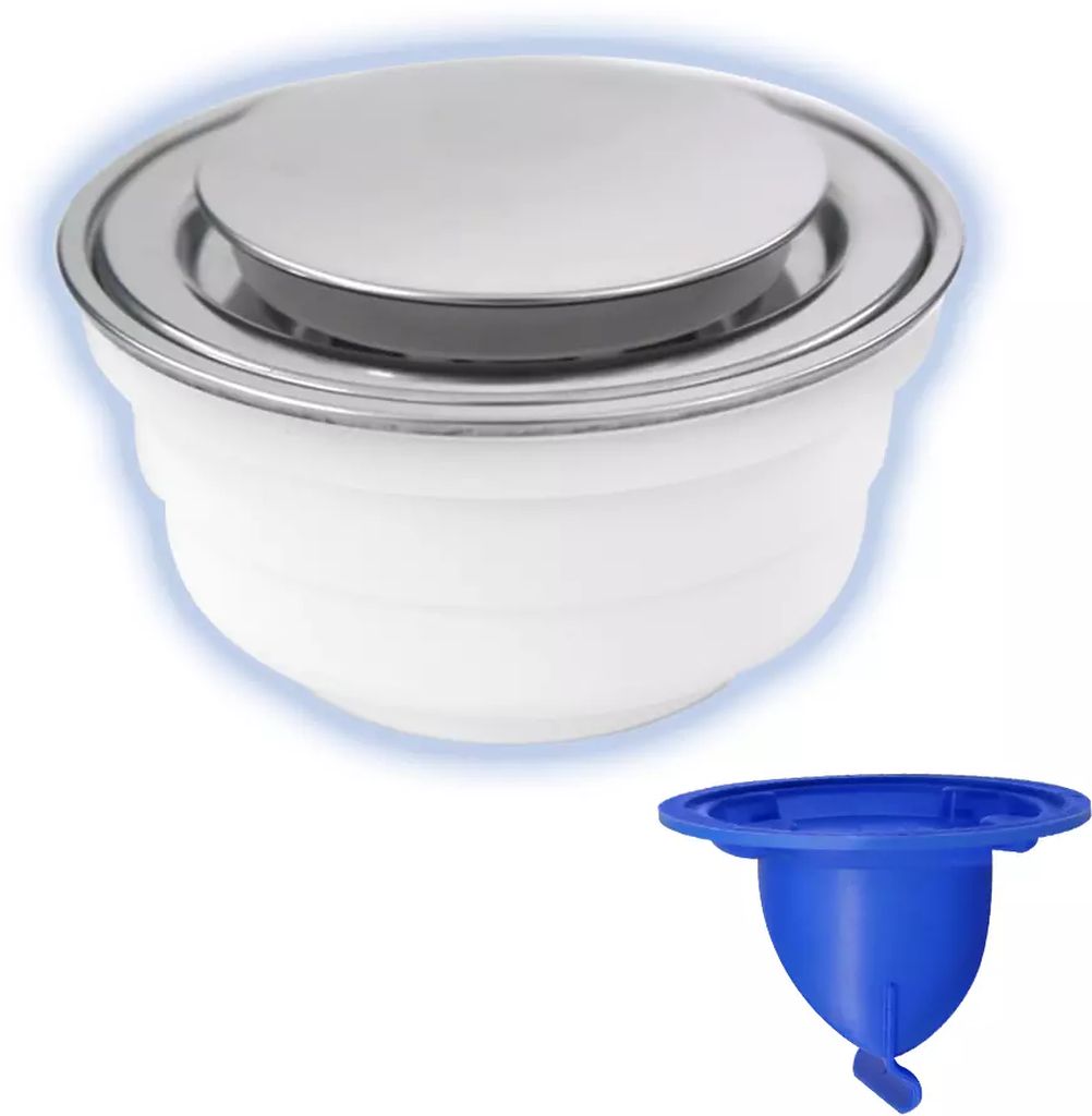 COLADERA PARA PISO REDONDA UNIVERSAL CON PUSH CUBIERTA DE A. INOX ANTI-OLORES, FLEXIMATIC