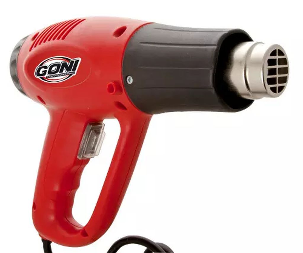 PISTOLA DE CALOR 1500 W TEMPERATURA VARIABLE 300°-500°C CON ACCESORIOS, GONI