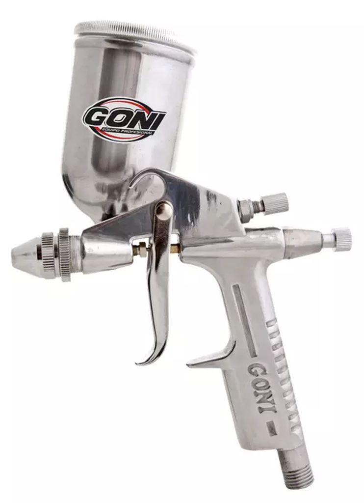 PISTOLA PARA PINTAR DE GRAVEDAD VASO ALUMINIO 100 ML MINI DE RETOQUE, GONI