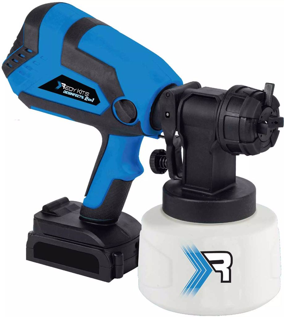 PISTOLA PARA PINTURA Y DESEINFECTAR INALAMBRICA 18 V VASO PLASTICO 1 LT, GONI