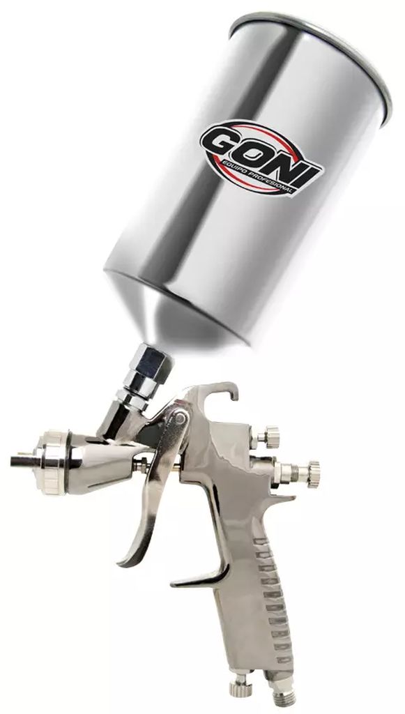 PISTOLA PARA PINTAR DE GRAVEDAD VASO ALUMINIO 1 LT BOQ.1.4MM USO INDUSTRIAL 1000CC, GONI