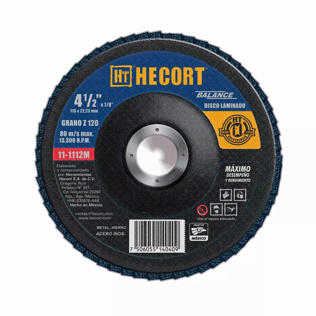 HECORT DISCO LAMINADO 4.1/2X7/8 GRANO 120