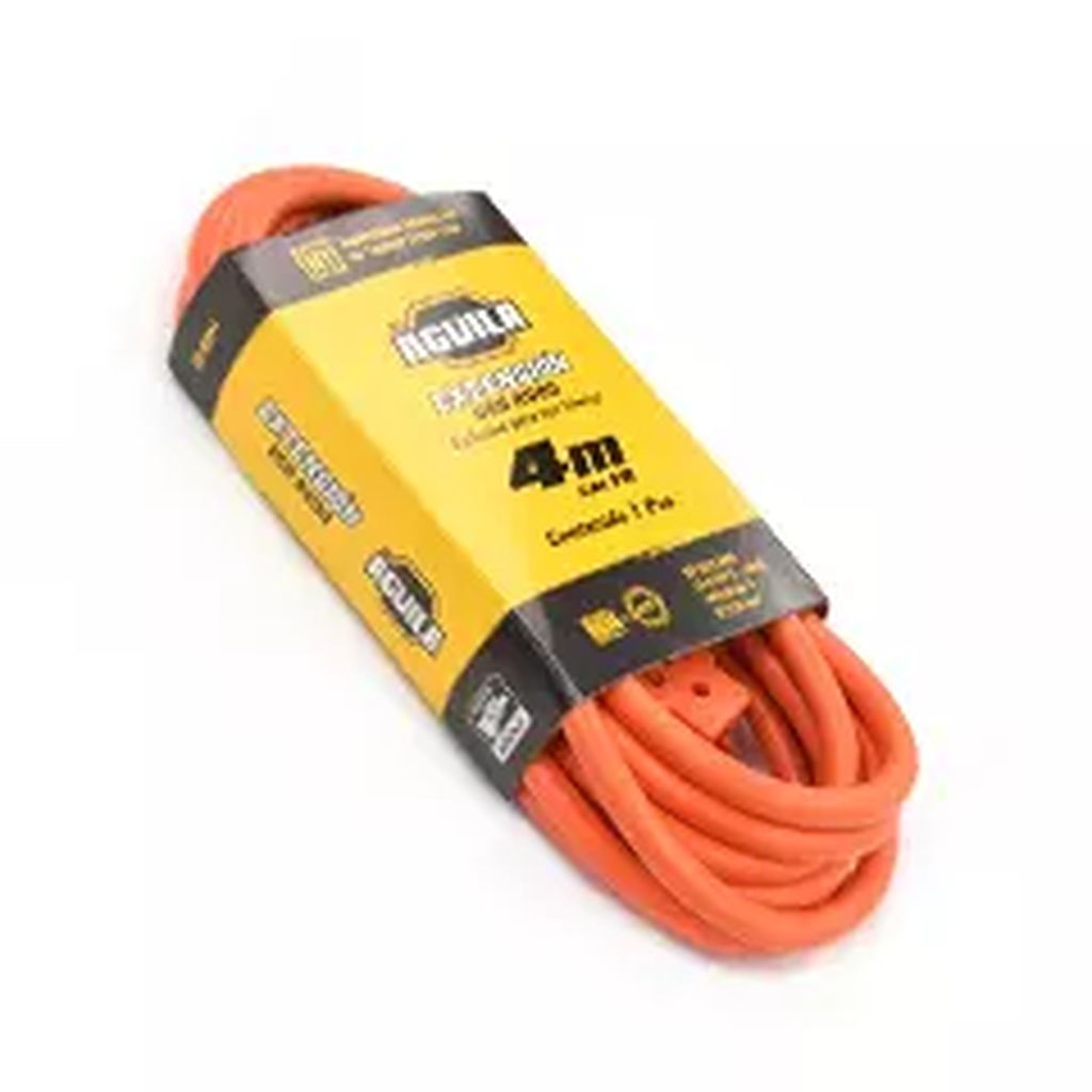EXTENSION ELECTRICA USO RUDO 4.0 MT NARANJA CAL. 16, AGUILA