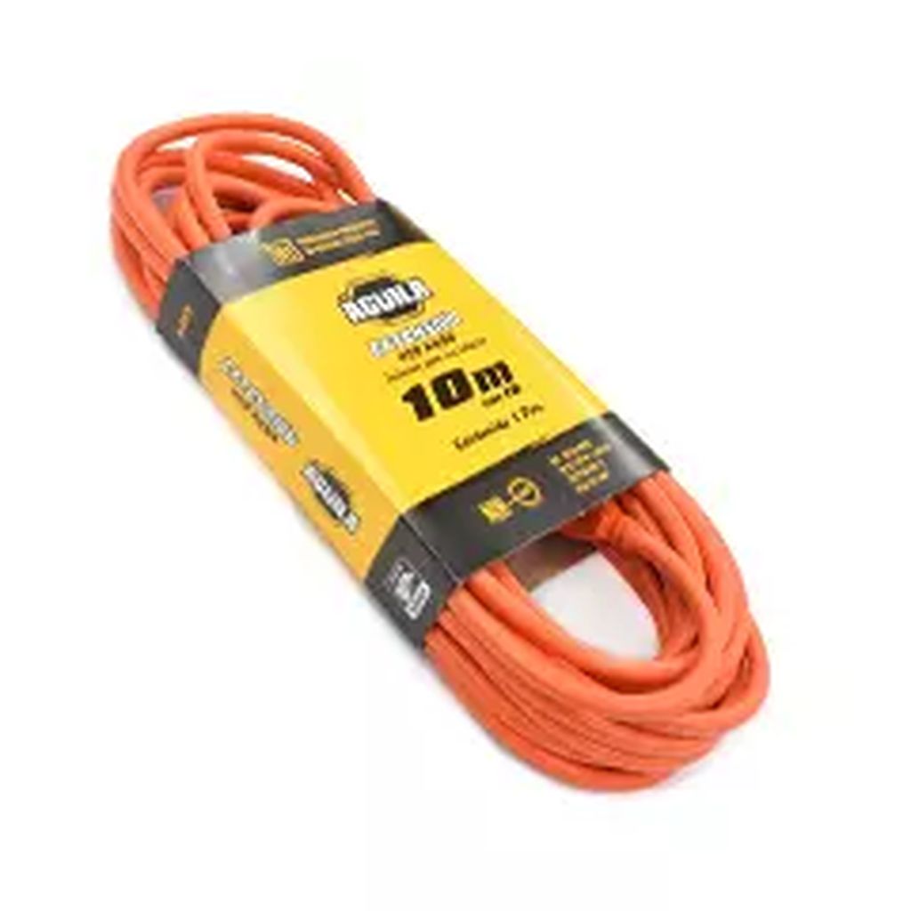 EXTENSION ELECTRICA USO RUDO 10.0 MT NARANJA CAL. 16, AGUILA