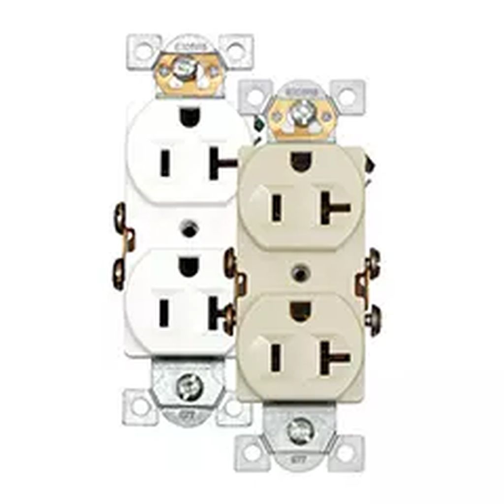 CONTACTO ELECTRICO DOBLE DE 20A MARFIL, AGUILA