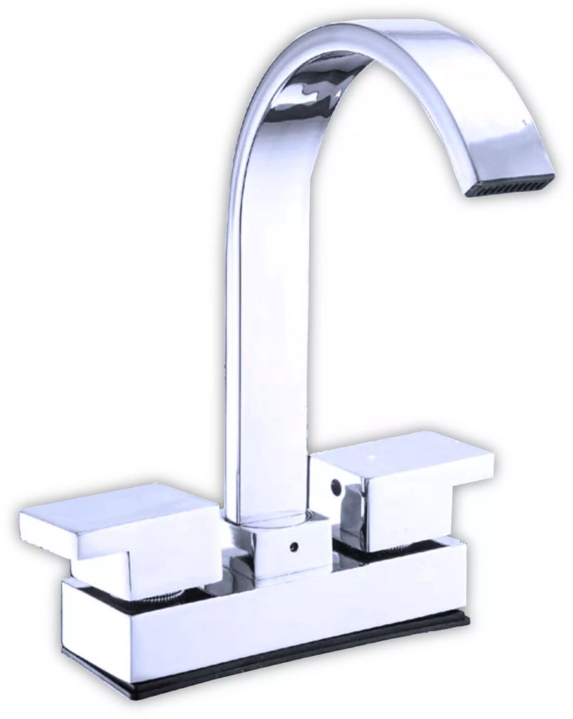 MEZCLADORA PARA LAVABO 4" CUELLO TIPO BASTON MANERAL EN L, MUNICH