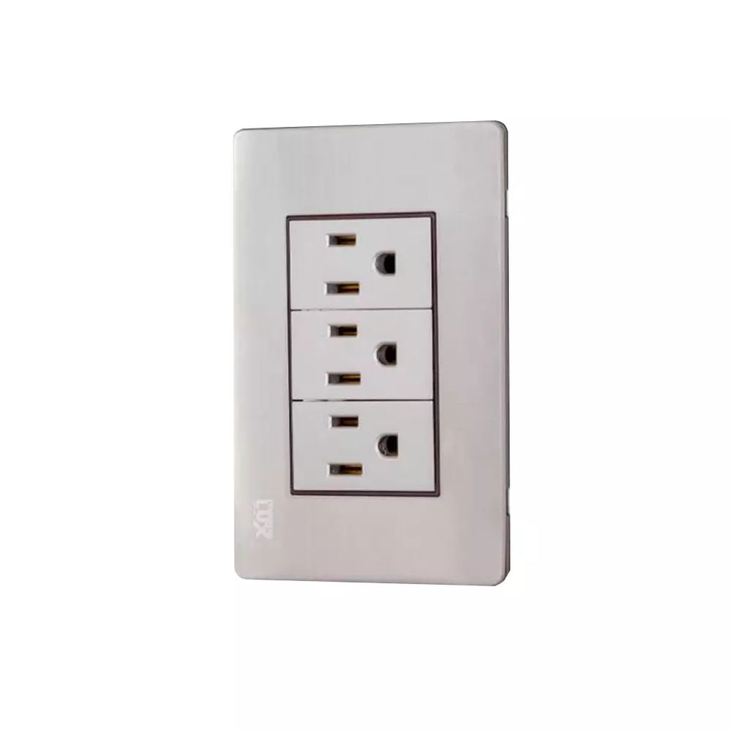 PLACA C/3 CONTACTOS ACERO INOX., MAGNALUX