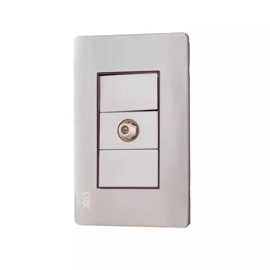 PLACA C/TOMA A TV ACERO INOX., MAGNALUX