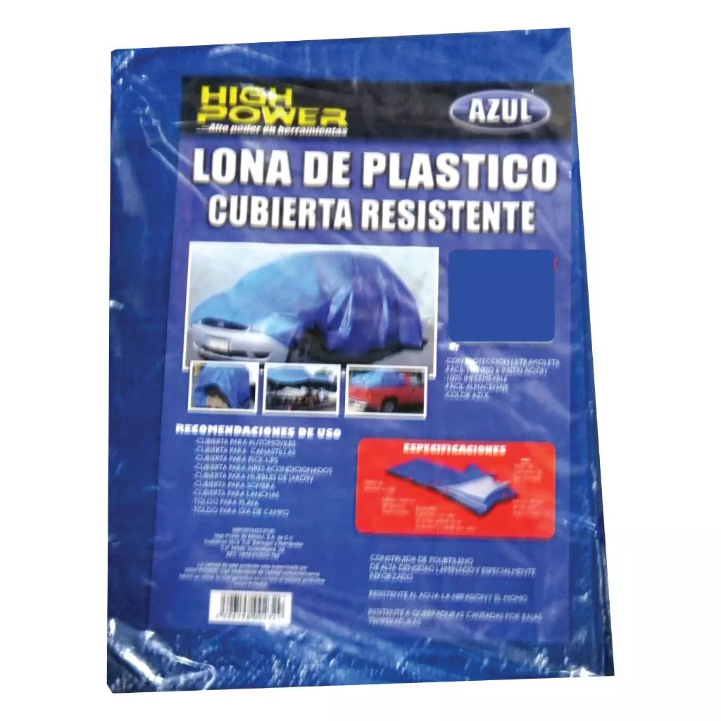 LONA 1.8X2.4 MTS (06X08 FT) COLOR AZUL, HIGH POWER