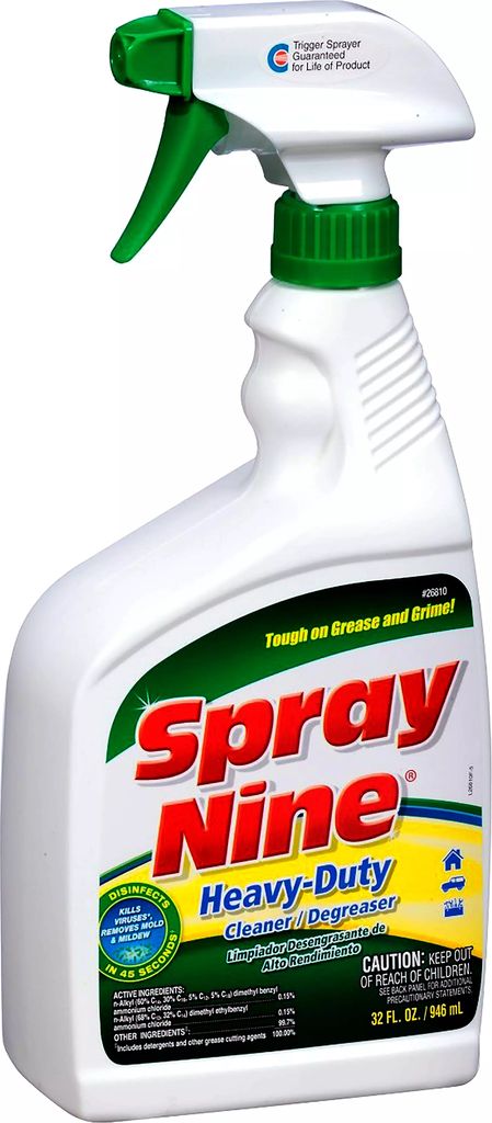 LIMPIADOR DESENGRASANTE DESINFECTANTE ELIMINA 99.9% DE BACTERIAS Y VIRUS 946ML SPRAY NINE HEAVY DUTY, PERMATEX
