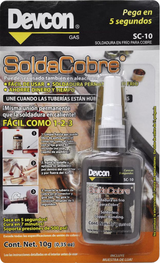 SOLDADURA EN FRIO PARA COBRE 10ML (SOLDA COBRE), DEVCON