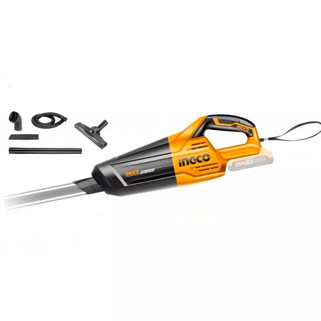 ASPIRADORA INALAMBRICA 20V 0.7L DOBLE FILTRO PERMANENTE SIN CARGADOR SIN BATERIAS, INGCO