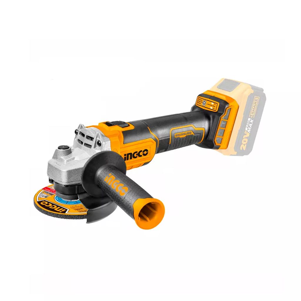 MINI ESMERILADORA ANGULAR INALAMBRICA 4.1/2" 20 V 3000-8500RPM 5/8"-11UNC SIN BAT Y CAR, INGCO