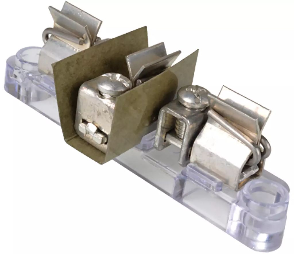 MORDAZA QUINTA TERMINAL HERRAJES Y TORNILLERIA DE ALEACION DE COBRE SOPORTE LEXAN NATURAL, IUSA