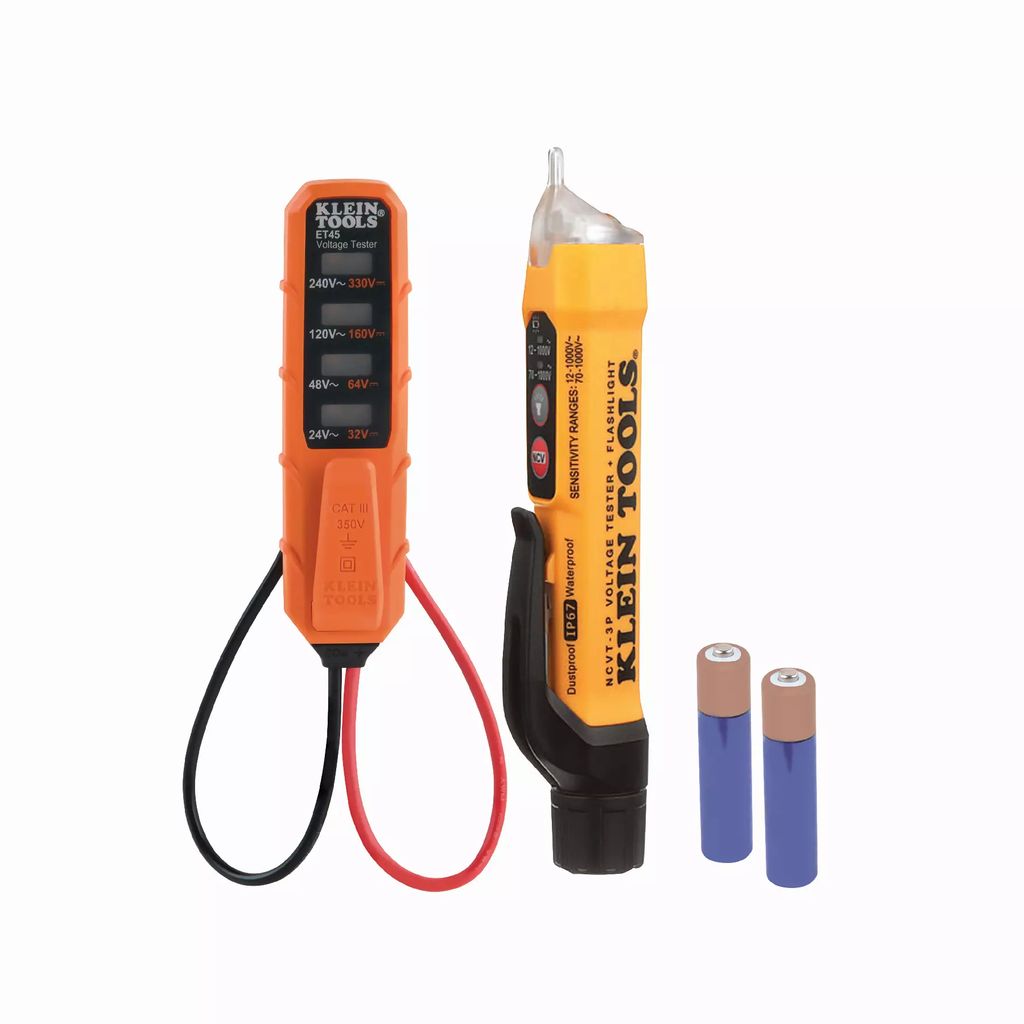 PROBADOR DE VOLTAJE DUAL12-1000V C/LINTERNA+PROBADOR DE VOLTAJE CA/CD 480V, KLEIN
