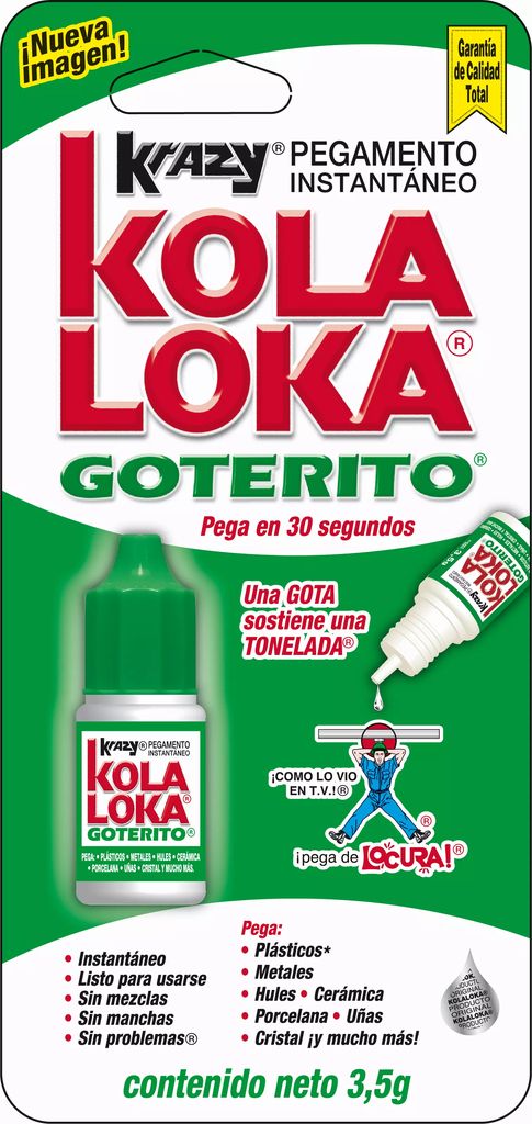ADHESIVO INSTANTANEO USO GENERAL 03.5 GR (0.12 OZ) (GOTERO), KOLA LOKA
