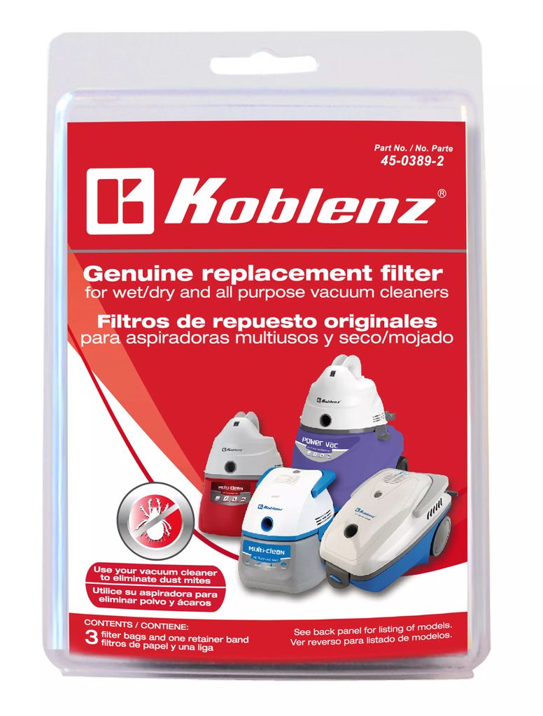FILTRO PARA ASPIRADORA (3 PZAS), KOBLENZ