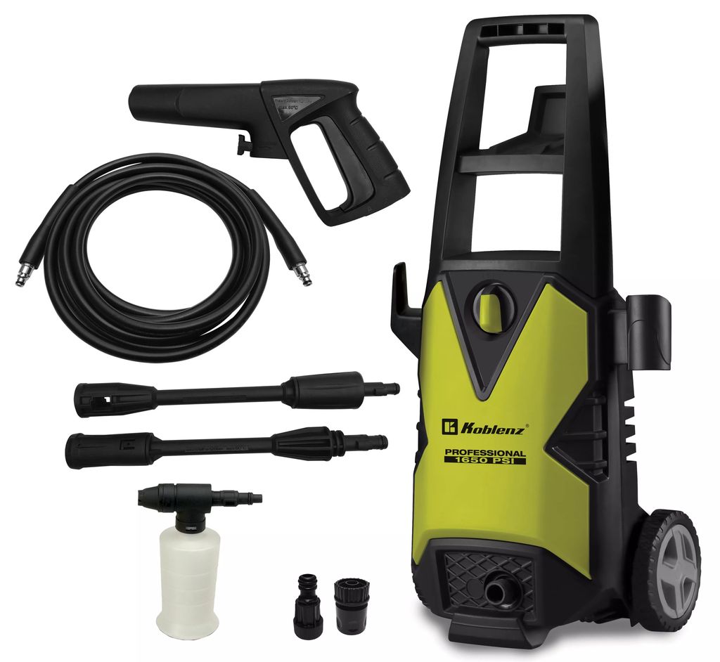 HIDROLAVADORA ELECTRICA 1650 PSI 4.5 LT/MIN CON 5 ACCESORIOS APAGADO AUTOMATICO VERTICAL, KOBLENZ