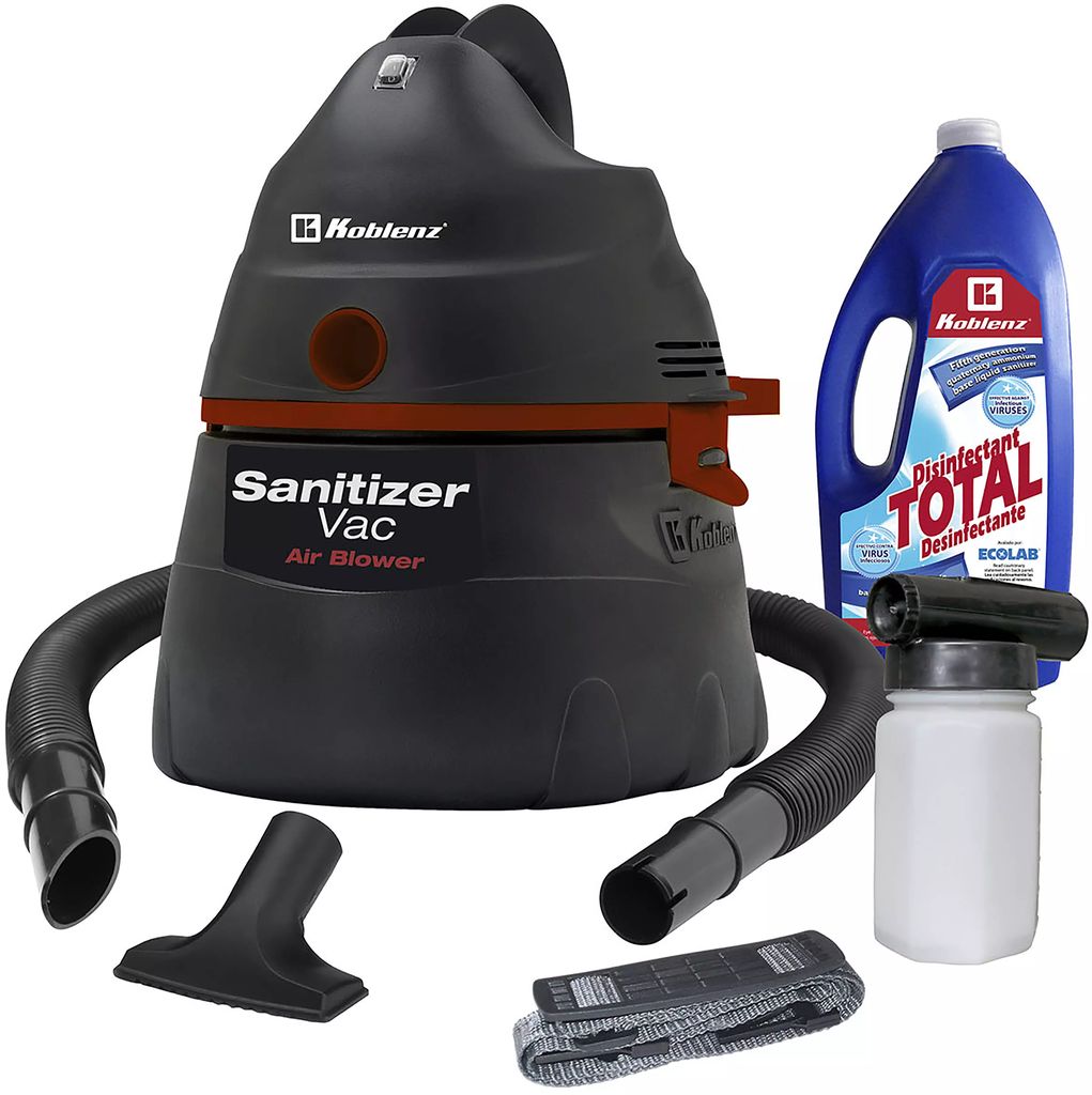 ASPIRADORA 1.3/4 HP 3 GAL 3 EN 1 SANITIZA ASPIRA SOPLETEA CON 5 ACCESORIOS (SANITIZER VAC), KOBLENZ