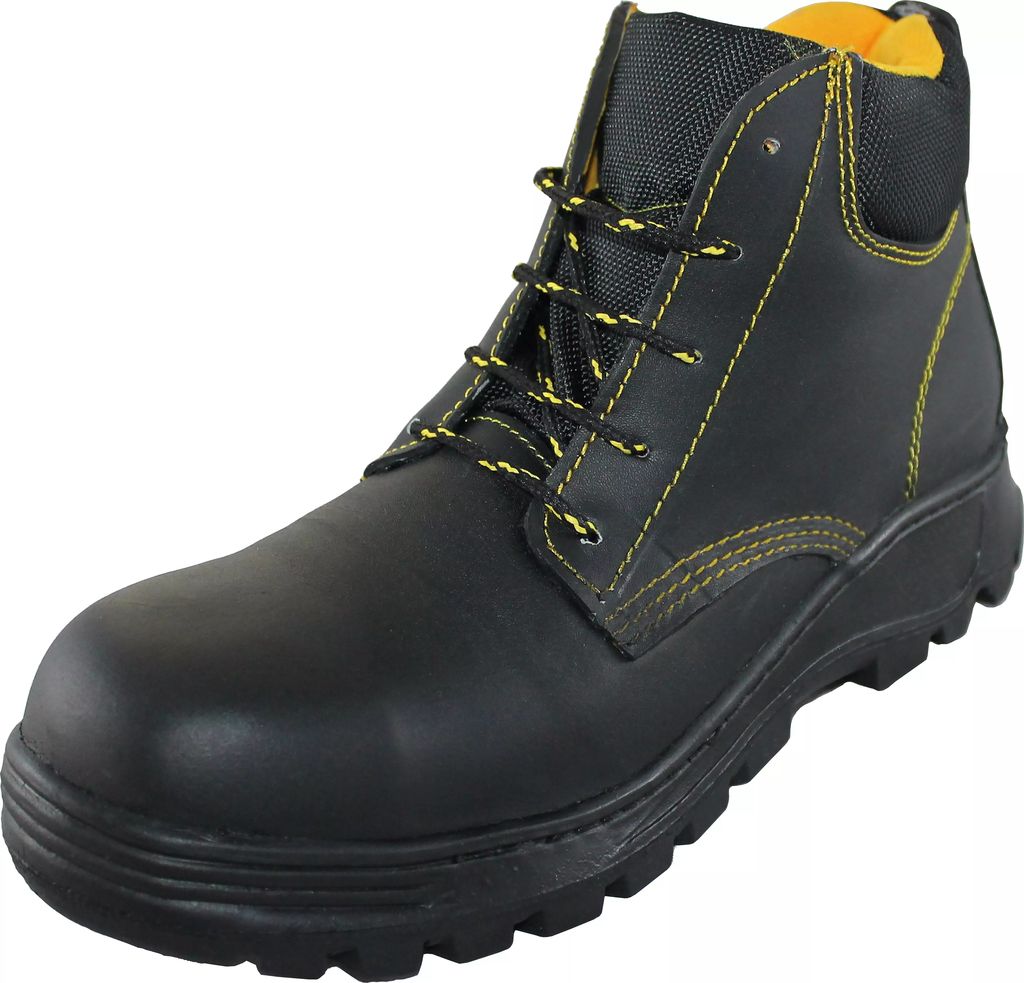 BOTA DE SEGURIDAD PIEL GRASO CASCO POLIAMIDA PEGADO Y COSIDO SUELA HULE C/NITRILO BORCEGUI 5? # 24, LICA