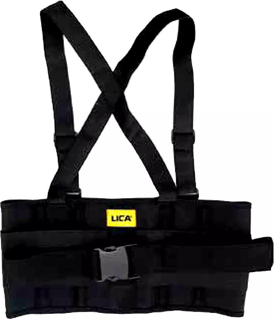 FAJA SACROLUMBAR ELASTICA DE 4" CON TIRANTES Y TERCER CINTURON 100% POLIESTER TALLA MD, LICA