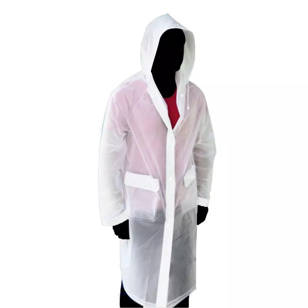 IMPERMEABLE GABARDINA LARGA CON CAPUCHA TRANSPARENTE T-L, LICA
