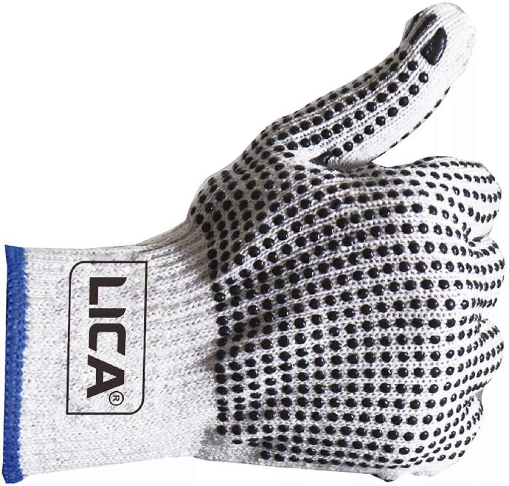 GUANTE DE TELA UNITALLA ANTIDERRAPANTE PUNTOS PVC TALLA 9, LICA