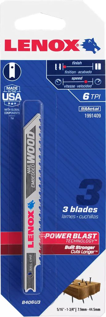 SEGUETA PARA SIERRA CALADORA TIPO U BIM 101 MM X 06 DPP PARA MADERA (486J), LENOX