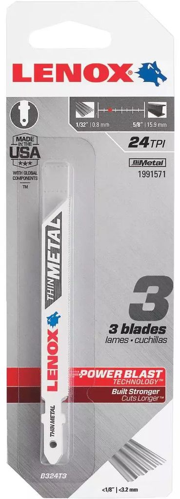 SEGUETA PARA SIERRA CALADORA TIPO T BIM 092 MM X 24 DPP PARA METAL (BT324S), LENOX