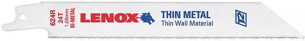 SEGUETA PARA SIERRA SABLE BIMETALICA 06" X 3/4" X 0.035" 24 DPP PARA METAL (624R), LENOX