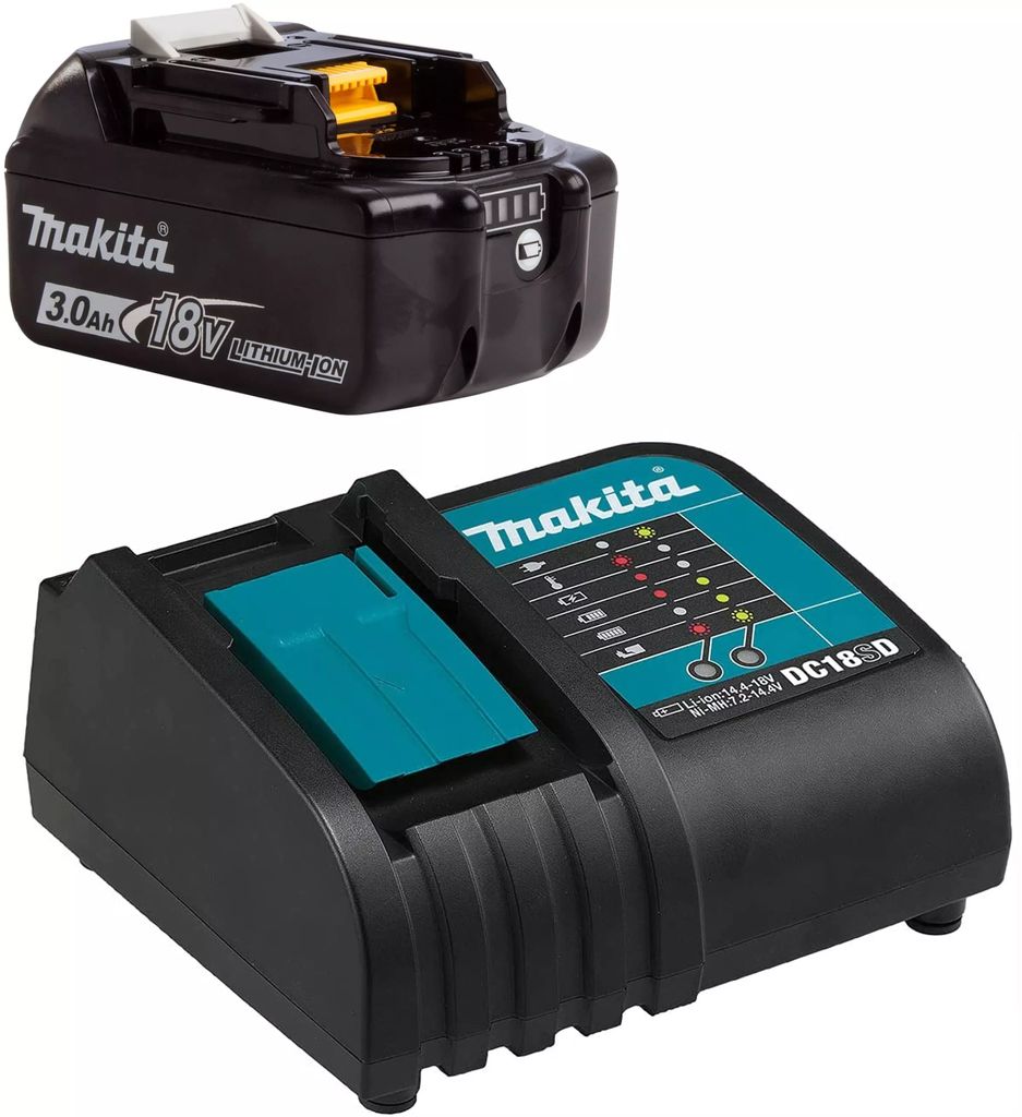 [M0 199992-9] BATERIA CON INDICADOR DE CARGA BL1830B 18V 3.0AH LITIO-ION + CARGADOR DC18SD 14.4V - 18V LXT, MAKITA
