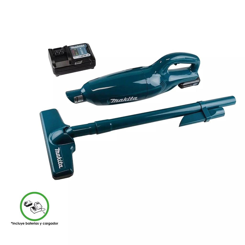 ASPIRADORA INALAMBRICA 12 V 600 ML 1.2M3/MIN 4.4 KPA LUZ LED CON BATERIA+CARGADOR, MAKITA