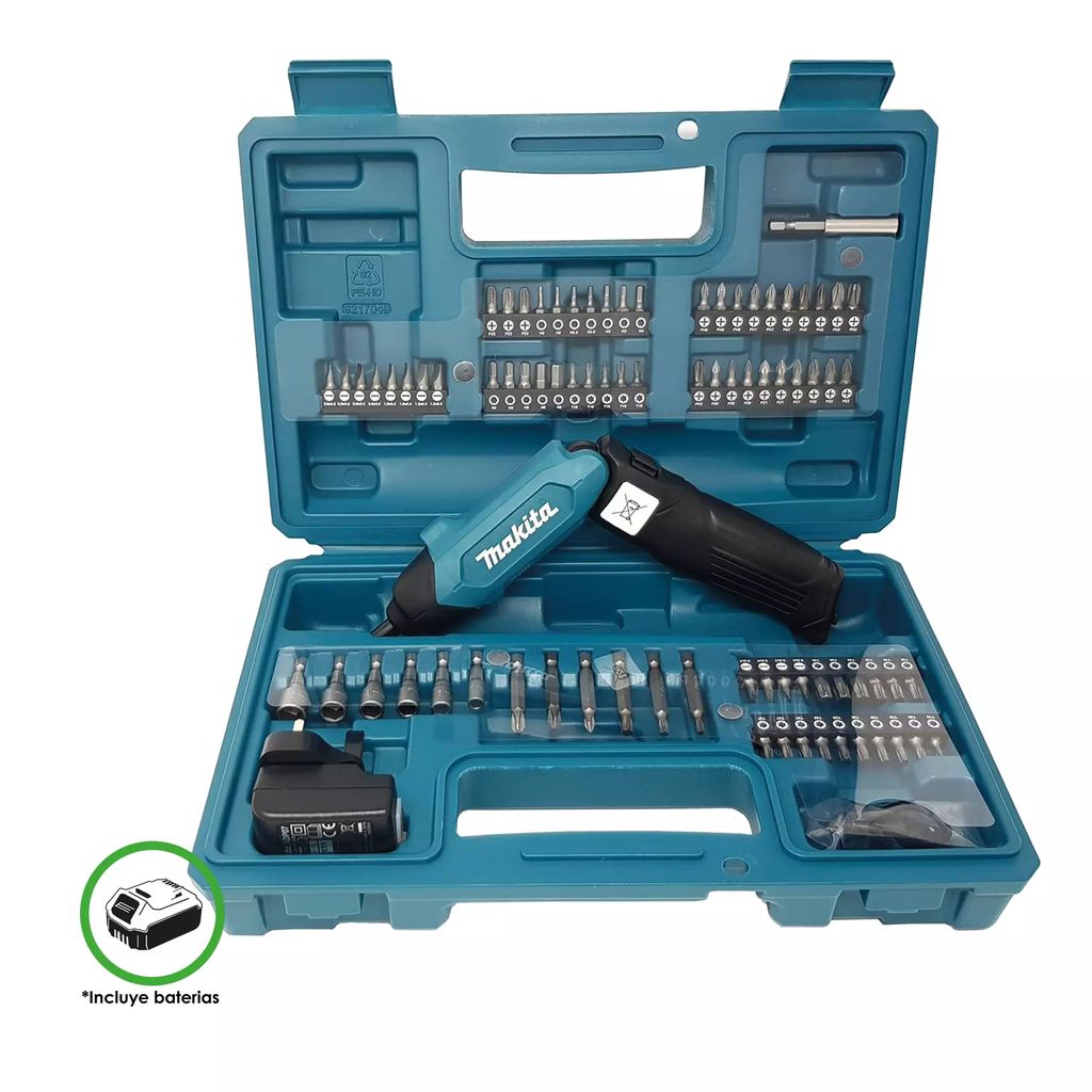 ATORNILLADOR INALAMBRICO 03.6 V 1/4" VVR 0-200 RPM 35/27 LB/IN CON BATERIA 81 ACCS, MAKITA