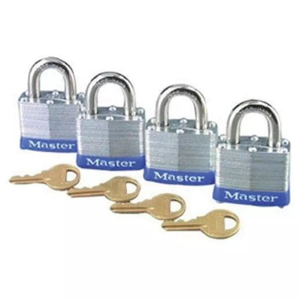 JUEGO DE CANDADOS LAMINADO 40MM GANCHO LARGO  LLAVES IGUALES 4 PZAS (ML069), MASTER LOCK