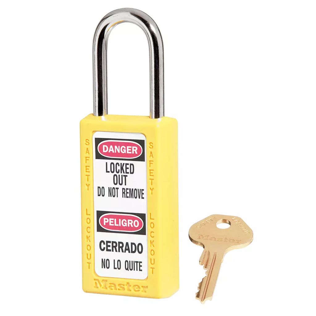 CANDADO DE BLOQUEO 38MM GANCHO LARGO AMARILLO (ML075), MASTER LOCK
