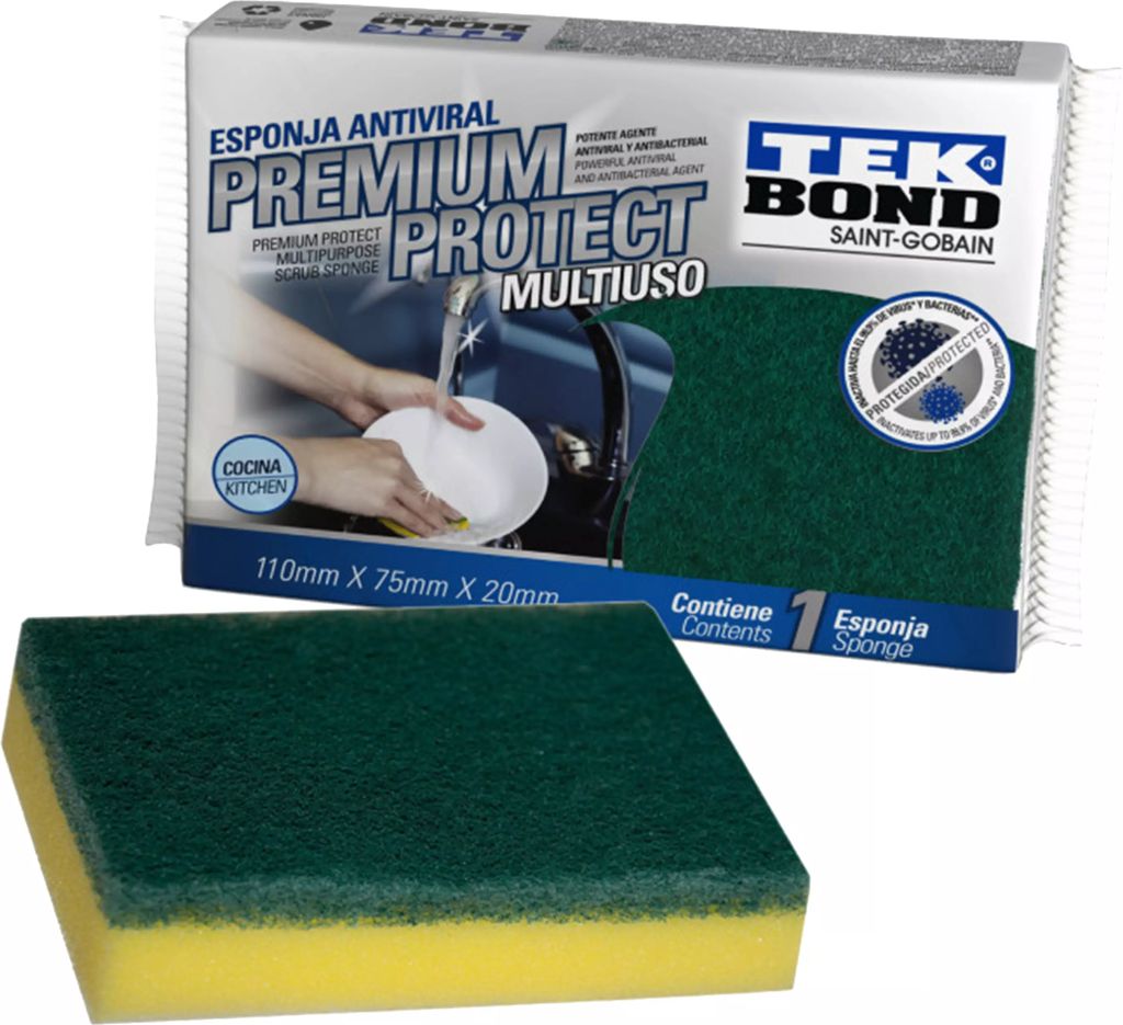 ALMOHADILLA DE FIBRAESPONJA MULTIUSOS75x110x20MM (PREMIUM PROTECT ), TEKBOND