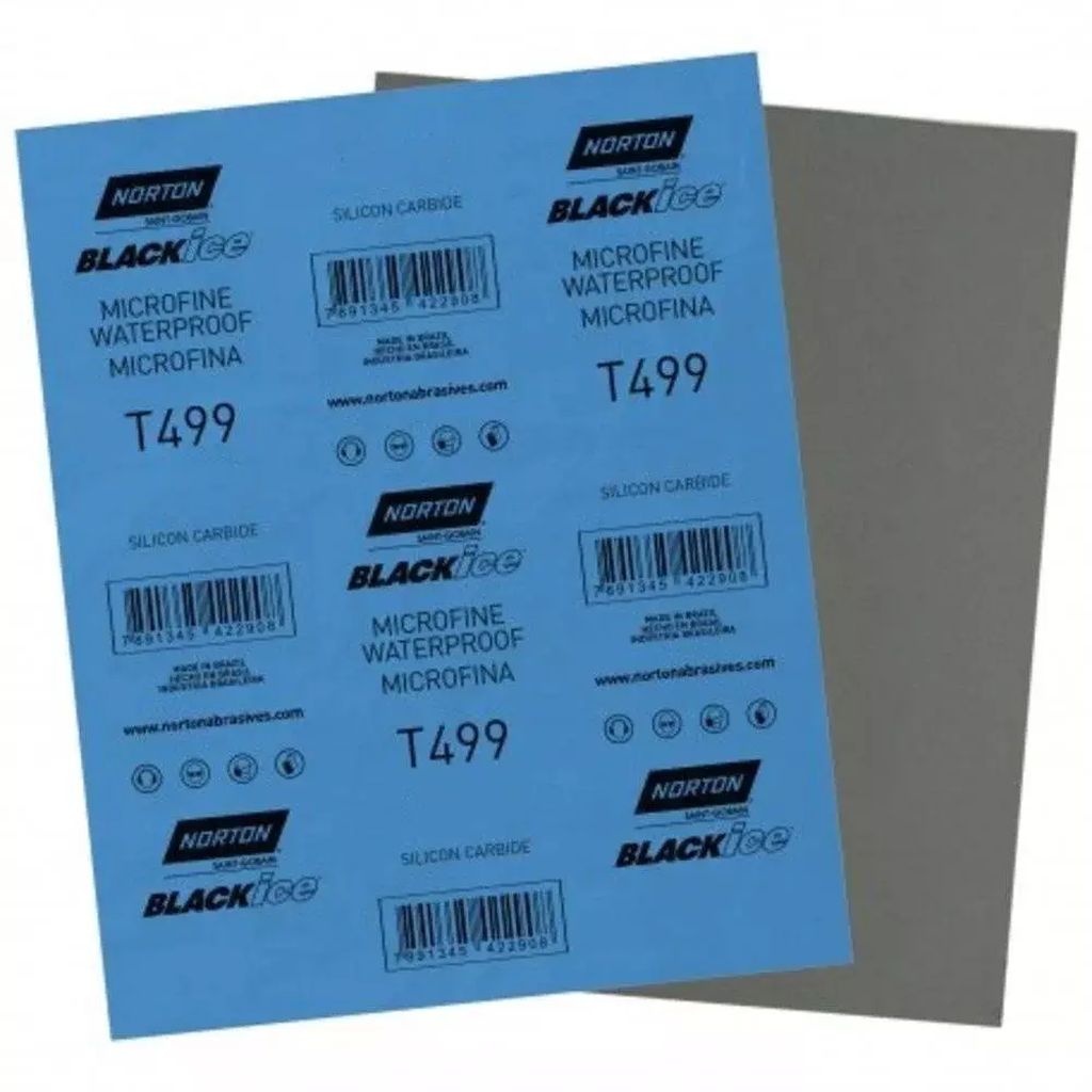 LIJA DE AGUA 9"X11" MICROFINA G1000 SIC PAPEL B (BLACK ICE T499), NORTON