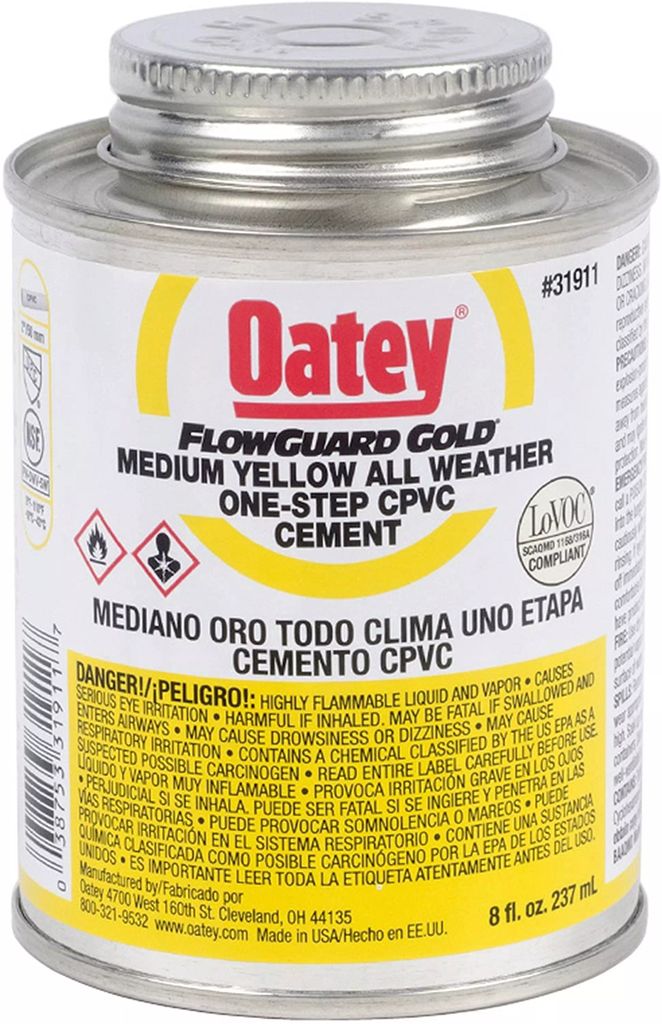 CEMENTO PARA CPVC AMARILLO 237 ML (8 OZ) ETIQUETA AMARILLA (FLOWGUARD OATEY), OATEY