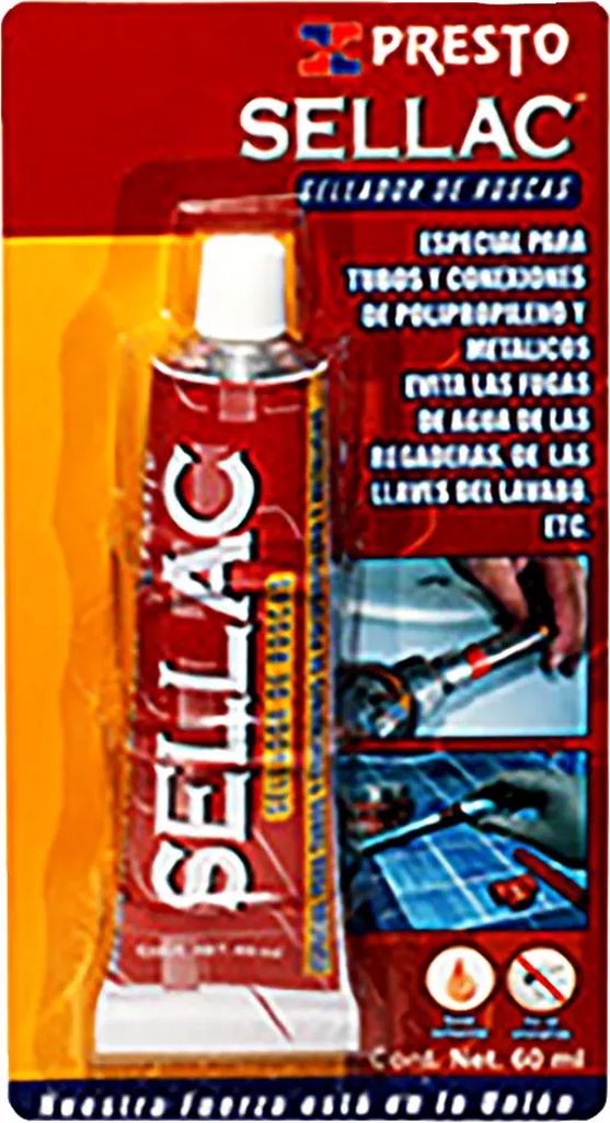 SELLADOR PARA EMPAQUE SELLAC TUBO 60 ML, PRESTO