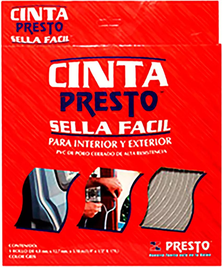 CINTA ADHESIVA SELLA FACIL EVITA POLVO-RUIDO-AIRE, PRESTO
