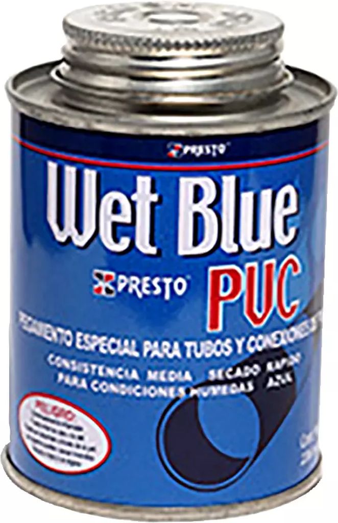 CEMENTO PARA PVC AZUL 236ML WET BLUE, PRESTO