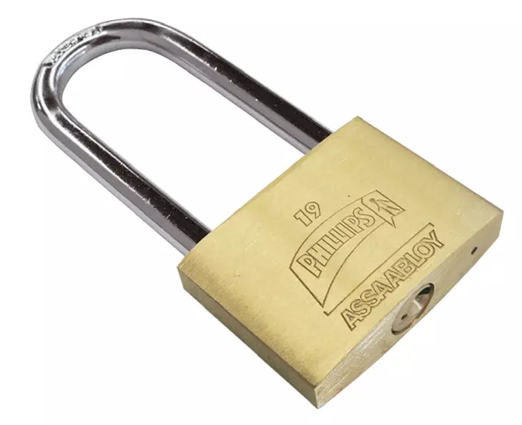 CANDADO DE LATON 50MM GANCHO LARGO ESBELTO, PHILLIPS