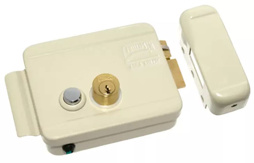 CERRADURA DE SOBREPONER DER ELECTRICA CON BOTON BEIGE, PHILLIPS