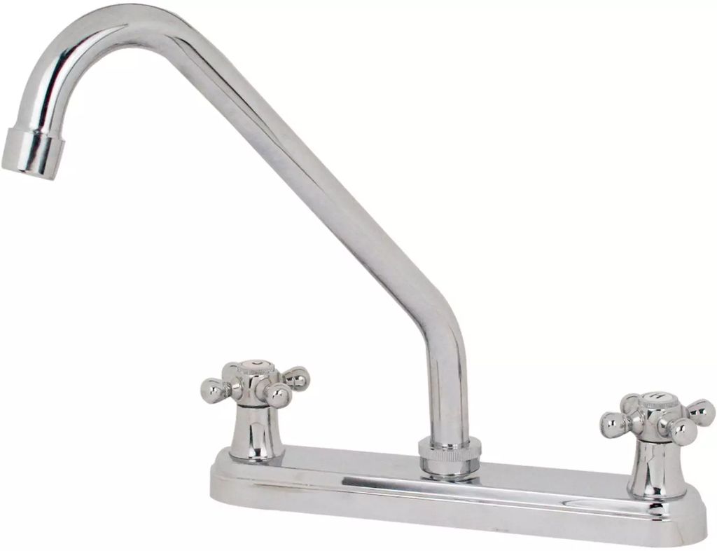 MEZCLADORA PARA COCINA 8" LATON (CUBIERTA Y MANERALES CRUZ ABS)CROMO, FONTANERY