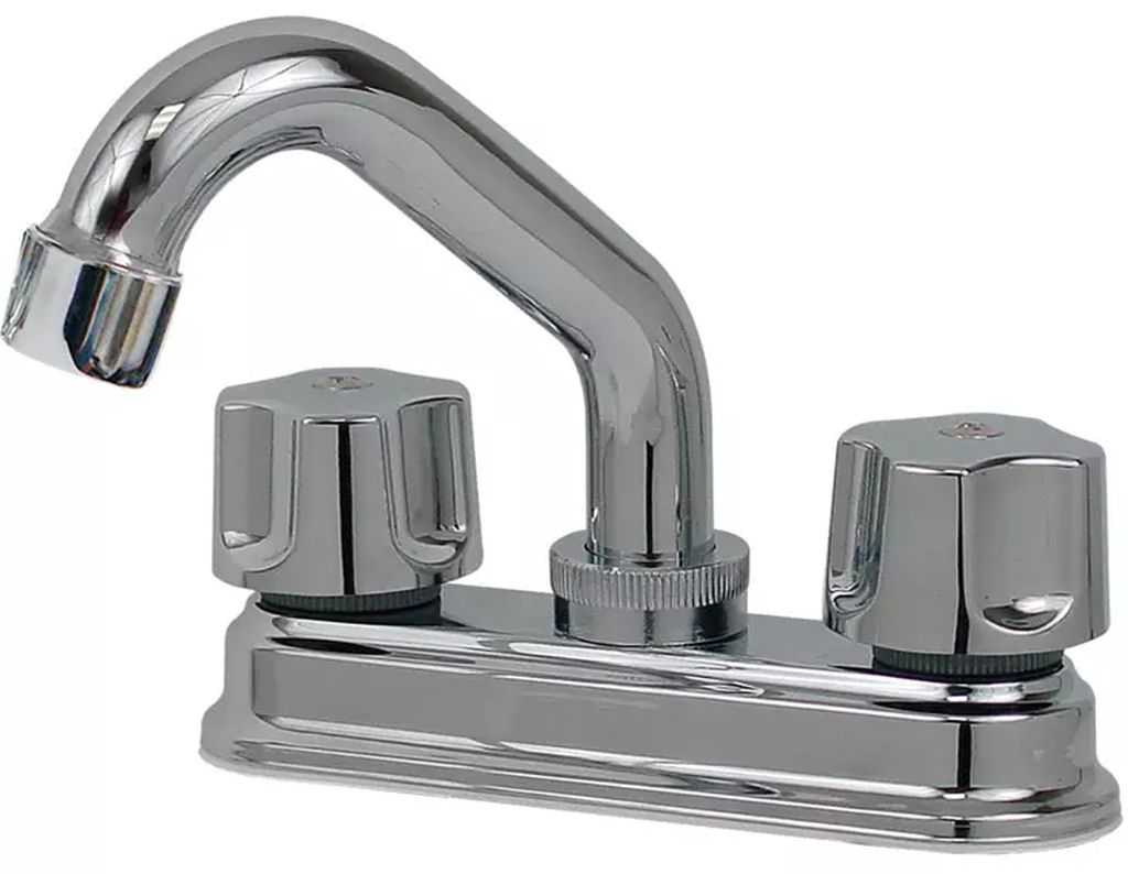 MEZCLADORA PARA LAVABO 4" TAURO (CUBIERTA, MANERALES, CARTUCHO CERAMICO) ENTRADA ESTRIAS CROMO R1 24CT